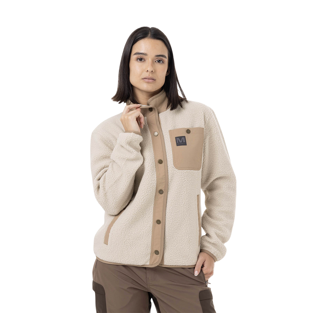 Jacket Sherpa para mujer color beige