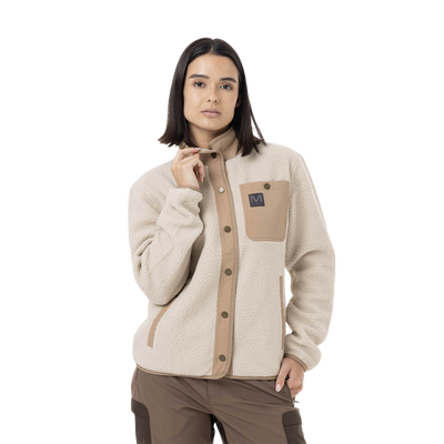 Jacket Sherpa para mujer color beige