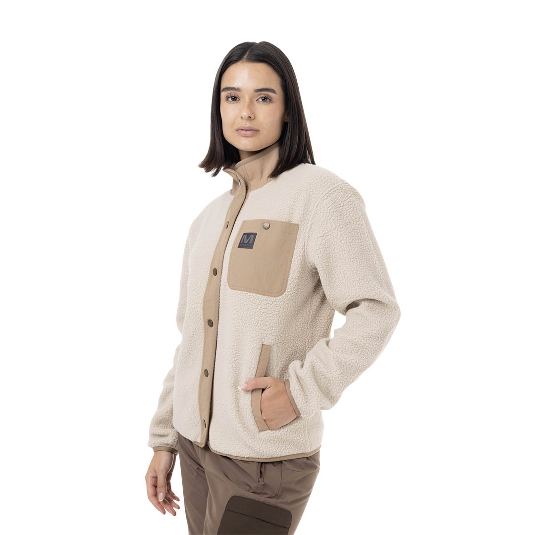Jacket Sherpa para mujer color beige