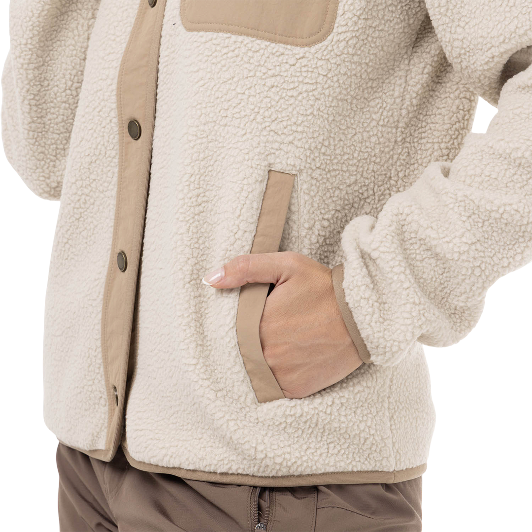 Jacket Sherpa para mujer color beige